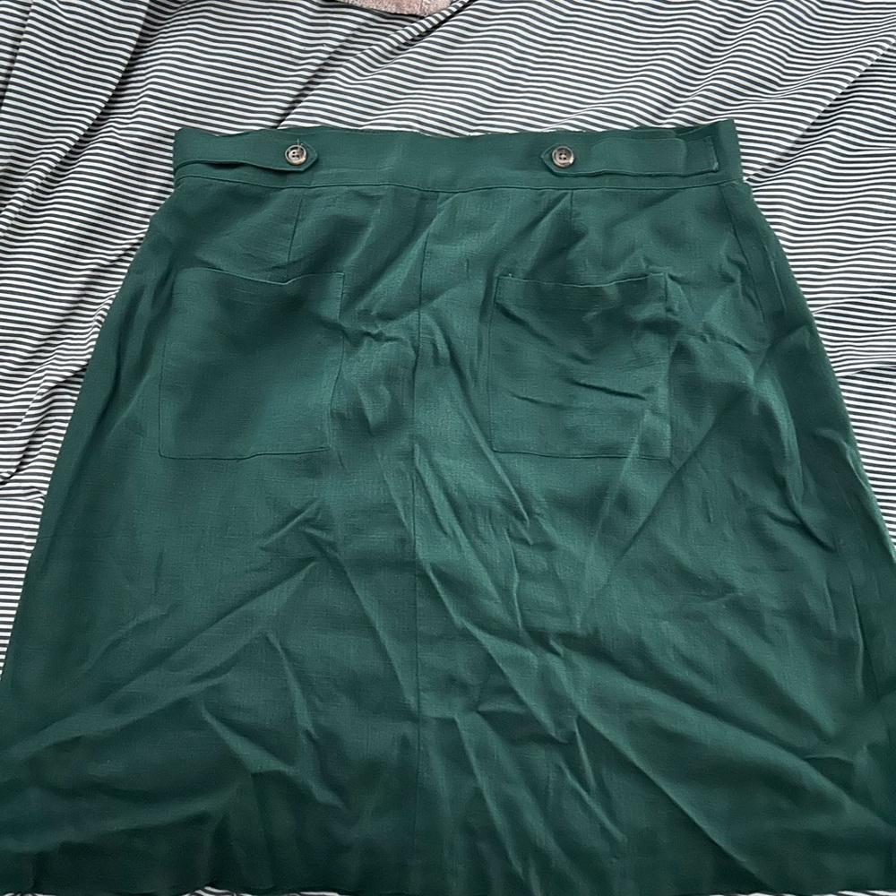 ModCloth Emerald Green A-Line Skirt with Front Pockets sz 1X